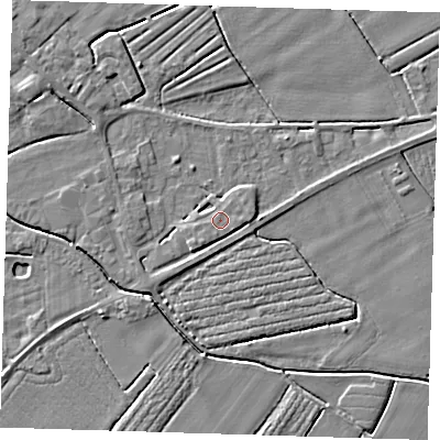Shaded relief map of the ground around PE229NW, computed from Environment Agency LiDAR. The ground here sits at about 3 m above sea level and falls 3 m across the surrounding 800 m. Surface water reaching this point runs off ground lying to the south-south-west, 0.7 m higher.