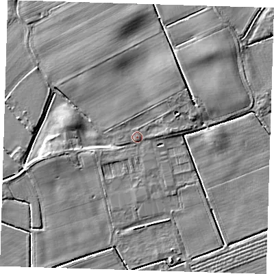 Shaded relief map of the ground around PE229PJ, computed from Environment Agency LiDAR. The ground here sits at about 3 m above sea level and falls 4 m across the surrounding 800 m. Surface water reaching this point runs off ground lying to the north-east, 1.2 m higher.