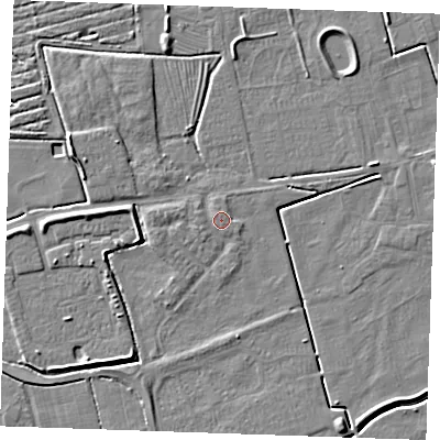 Shaded relief map of the ground around PE251JN, computed from Environment Agency LiDAR. The ground here sits at about 3 m above sea level and falls 5 m across the surrounding 800 m. Surface water reaching this point runs off ground lying to the west-south-west, 0.7 m higher.
