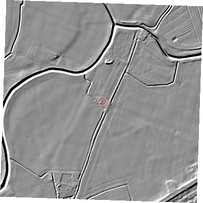 Shaded relief map of the ground around PE252JS, computed from Environment Agency LiDAR. The ground here sits at about 3 m above sea level and falls 5 m across the surrounding 800 m. Surface water reaching this point runs off ground lying to the south-west, 1.2 m higher.