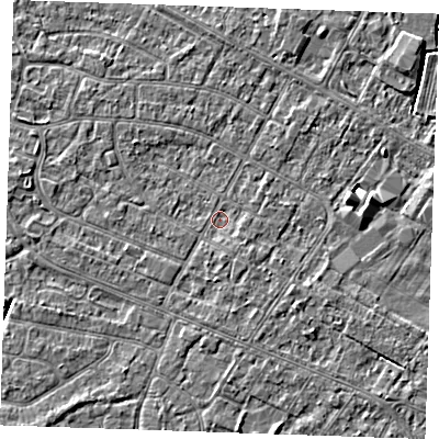 Shaded relief map of the ground around PE252PX, computed from Environment Agency LiDAR. The ground here sits at about 2 m above sea level and falls 3 m across the surrounding 800 m. Surface water reaching this point runs off ground lying to the east, 2.9 m higher.