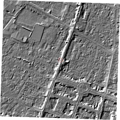 Shaded relief map of the ground around PE252SW, computed from Environment Agency LiDAR. The ground here sits at about 3 m above sea level and falls 5 m across the surrounding 800 m. Surface water reaching this point runs off ground lying to the east-north-east, 1.7 m higher.
