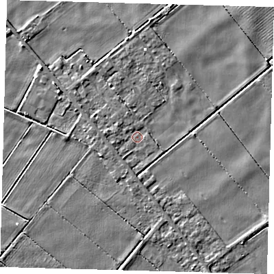 Shaded relief map of the ground around PE262UJ, computed from Environment Agency LiDAR. The ground here sits at about -0 m above sea level and falls 4 m across the surrounding 800 m. Surface water reaching this point runs off ground lying to the south-west, 1.7 m higher.