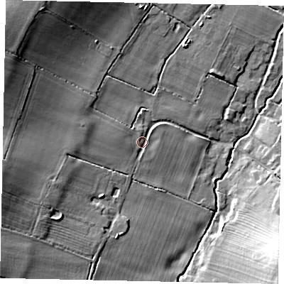 Shaded relief map of the ground around PE280NE, computed from Environment Agency LiDAR. The ground here sits at about 55 m above sea level and falls 22 m across the surrounding 800 m. Surface water reaching this point runs off ground lying to the west-north-west, 3.3 m higher.
