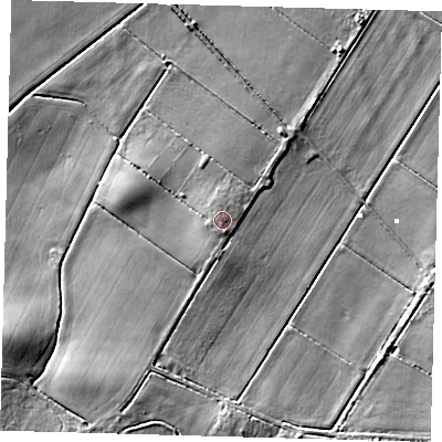 Shaded relief map of the ground around PE282QW, computed from Environment Agency LiDAR. The ground here sits at about 3 m above sea level and falls 10 m across the surrounding 800 m. Surface water reaching this point runs off ground lying to the south, 1.0 m higher.