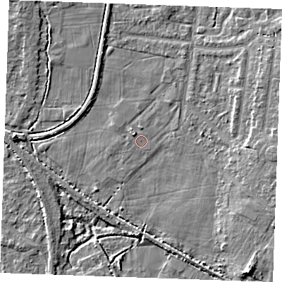 Shaded relief map of the ground around PE304QG, computed from Environment Agency LiDAR. The ground here sits at about 3 m above sea level and falls 7 m across the surrounding 800 m. Surface water reaching this point runs off ground lying to the north-west, 1.0 m higher.