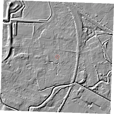 Shaded relief map of the ground around PE305NX, computed from Environment Agency LiDAR. The ground here sits at about 3 m above sea level and falls 7 m across the surrounding 800 m. Surface water reaching this point runs off ground lying to the north-west, 0.6 m higher.