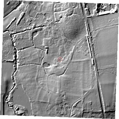 Shaded relief map of the ground around PE317JS, computed from Environment Agency LiDAR. The ground here sits at about 11 m above sea level and falls 28 m across the surrounding 800 m. Surface water reaching this point runs off ground lying to the east, 11.0 m higher.