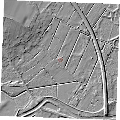 Shaded relief map of the ground around PE339SZ, computed from Environment Agency LiDAR. The ground here sits at about 3 m above sea level and falls 13 m across the surrounding 800 m. Surface water reaching this point runs off ground lying to the north-east, 0.8 m higher.