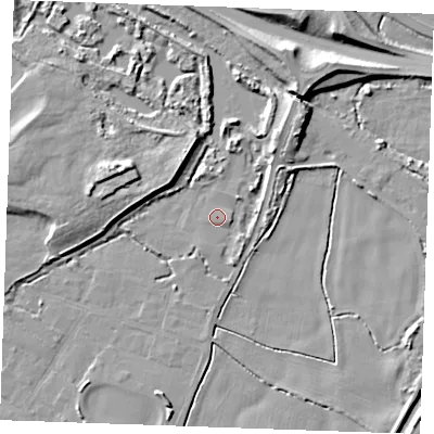 Shaded relief map of the ground around PE343AE, computed from Environment Agency LiDAR. The ground here sits at about 3 m above sea level and falls 10 m across the surrounding 800 m. Surface water reaching this point runs off ground lying to the east-south-east, 0.7 m higher.