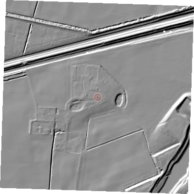 Shaded relief map of the ground around PE343EJ, computed from Environment Agency LiDAR. The ground here sits at about 3 m above sea level and falls 8 m across the surrounding 800 m. Surface water reaching this point runs off ground lying to the north, 0.6 m higher.