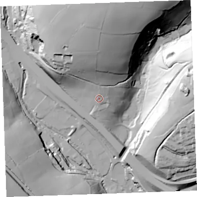Shaded relief map of the ground around PL144LB, computed from Environment Agency LiDAR. The ground here sits at about 71 m above sea level and falls 72 m across the surrounding 800 m. Surface water reaching this point runs off ground lying to the north, 37.0 m higher.
