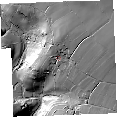 Shaded relief map of the ground around PL159QH, computed from Environment Agency LiDAR. The ground here sits at about 137 m above sea level and falls 101 m across the surrounding 800 m. Surface water reaching this point runs off ground lying to the north-east, 42.5 m higher.