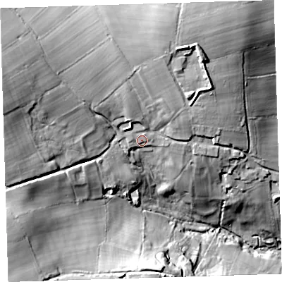 Shaded relief map of the ground around PL198NS, computed from Environment Agency LiDAR. The ground here sits at about 140 m above sea level and falls 58 m across the surrounding 800 m. Surface water reaching this point runs off ground lying to the north-north-west, 4.6 m higher.