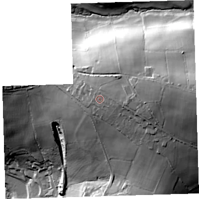 Shaded relief map of the ground around PL199EW, computed from Environment Agency LiDAR. The ground here sits at about 147 m above sea level and falls 79 m across the surrounding 800 m. Surface water reaching this point runs off ground lying to the east, 6.2 m higher.