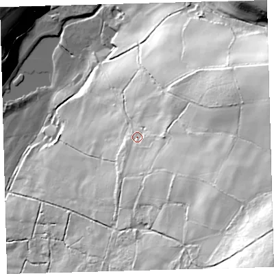Shaded relief map of the ground around PL219QX, computed from Environment Agency LiDAR. The ground here sits at about 139 m above sea level and falls 128 m across the surrounding 800 m. Surface water reaching this point runs off ground lying to the east-south-east, 70.0 m higher.