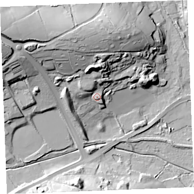 Shaded relief map of the ground around PL253RJ, computed from Environment Agency LiDAR. The ground here sits at about 37 m above sea level and falls 58 m across the surrounding 800 m. Surface water reaching this point runs off ground lying to the north-west, 10.7 m higher.