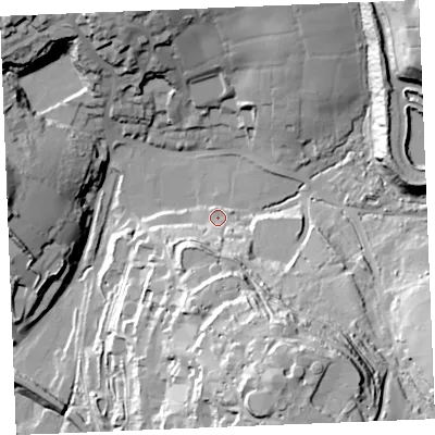 Shaded relief map of the ground around PL267YN, computed from Environment Agency LiDAR. The ground here sits at about 167 m above sea level and falls 52 m across the surrounding 800 m. Surface water reaching this point runs off ground lying to the south-south-east, 42.7 m higher.