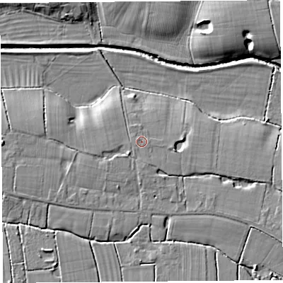 Shaded relief map of the ground around PR269JA, computed from Environment Agency LiDAR. The ground here sits at about 11 m above sea level and falls 9 m across the surrounding 800 m. Surface water reaching this point runs off ground lying to the south, 0.7 m higher.