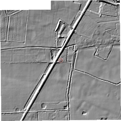 Shaded relief map of the ground around PR269JJ, computed from Environment Agency LiDAR. The ground here sits at about 5 m above sea level and falls 8 m across the surrounding 800 m. Surface water reaching this point runs off ground lying to the south-west, 3.4 m higher.