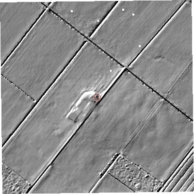 Shaded relief map of the ground around PR98AJ, computed from Environment Agency LiDAR. The ground here sits at about 2 m above sea level and falls 4 m across the surrounding 800 m. Surface water reaching this point runs off ground lying to the north-west, 1.7 m higher.