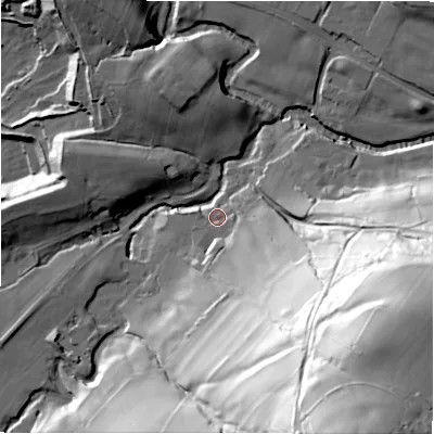 Shaded relief map of the ground around S339HG, computed from Environment Agency LiDAR. The ground here sits at about 161 m above sea level and falls 94 m across the surrounding 800 m. Surface water reaching this point runs off ground lying to the south-east, 89.2 m higher.