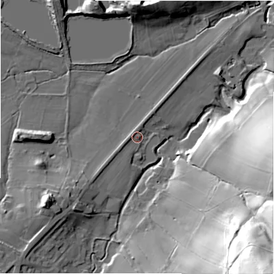 Shaded relief map of the ground around S339JT, computed from Environment Agency LiDAR. The ground here sits at about 167 m above sea level and falls 76 m across the surrounding 800 m. Surface water reaching this point runs off ground lying to the south-west, 5.8 m higher.