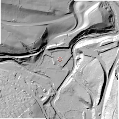 Shaded relief map of the ground around S362UZ, computed from Environment Agency LiDAR. The ground here sits at about 137 m above sea level and falls 73 m across the surrounding 800 m. Surface water reaching this point runs off ground lying to the north-north-east, 11.4 m higher.