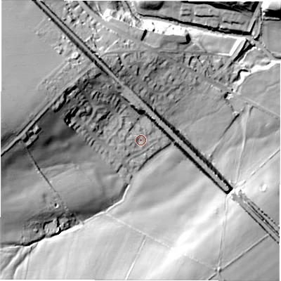 Shaded relief map of the ground around S368WG, computed from Environment Agency LiDAR. The ground here sits at about 193 m above sea level and falls 55 m across the surrounding 800 m. Surface water reaching this point runs off ground lying to the south-west, 37.7 m higher.