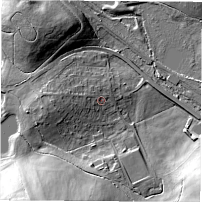 Shaded relief map of the ground around S433JX, computed from Environment Agency LiDAR. The ground here sits at about 55 m above sea level and falls 31 m across the surrounding 800 m. Surface water reaching this point runs off ground lying to the west-north-west, 3.4 m higher.
