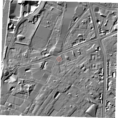 Shaded relief map of the ground around SE116NQ, computed from Environment Agency LiDAR. The ground here sits at about 4 m above sea level and falls 8 m across the surrounding 800 m. Surface water reaching this point runs off ground lying to the west-south-west, 4.1 m higher.