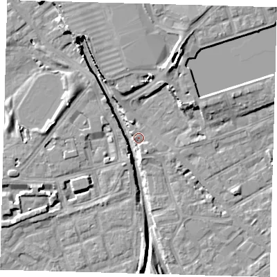 Shaded relief map of the ground around SE162UL, computed from Environment Agency LiDAR. The ground here sits at about 2 m above sea level and falls 12 m across the surrounding 800 m. Surface water reaching this point runs off ground lying to the north-north-east, 8.0 m higher.