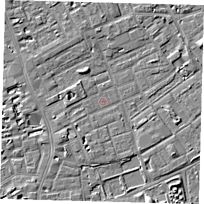 Shaded relief map of the ground around SE172HL, computed from Environment Agency LiDAR. The ground here sits at about 3 m above sea level and falls 5 m across the surrounding 800 m. Surface water reaching this point runs off ground lying to the south-west, 1.6 m higher.