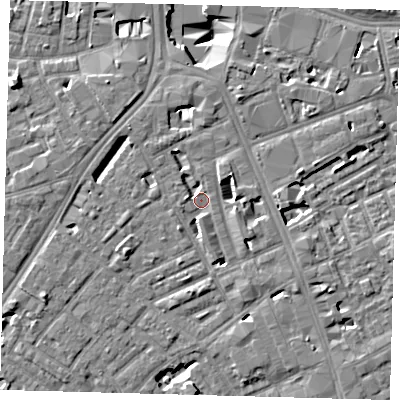 Shaded relief map of the ground around SE173AZ, computed from Environment Agency LiDAR. The ground here sits at about 3 m above sea level and falls 10 m across the surrounding 800 m. Surface water reaching this point runs off ground lying to the east, 4.0 m higher.