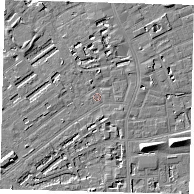 Shaded relief map of the ground around SE173JG, computed from Environment Agency LiDAR. The ground here sits at about 3 m above sea level and falls 8 m across the surrounding 800 m. Surface water reaching this point runs off ground lying to the north-east, 3.0 m higher.