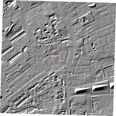 Shaded relief map of the ground around SE173UQ, computed from Environment Agency LiDAR. The ground here sits at about 3 m above sea level and falls 9 m across the surrounding 800 m. Surface water reaching this point runs off ground lying to the north-east, 3.0 m higher.