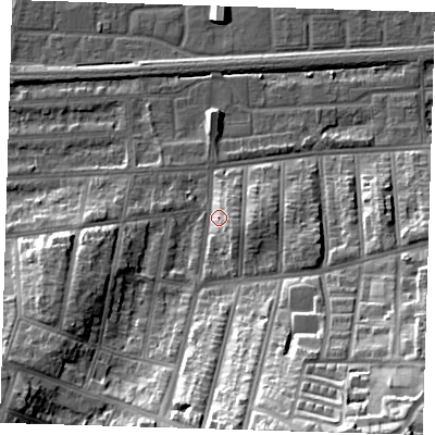 Shaded relief map of the ground around SE20EP, computed from Environment Agency LiDAR. The ground here sits at about 6 m above sea level and falls 32 m across the surrounding 800 m. Surface water reaching this point runs off ground lying to the south-south-east, 26.9 m higher.