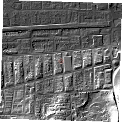 Shaded relief map of the ground around SE20NA, computed from Environment Agency LiDAR. The ground here sits at about 6 m above sea level and falls 43 m across the surrounding 800 m. Surface water reaching this point runs off ground lying to the south-south-east, 12.4 m higher.
