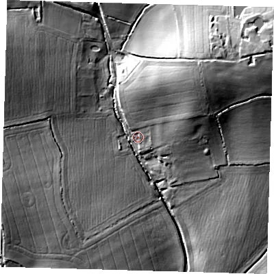 Shaded relief map of the ground around SG89RH, computed from Environment Agency LiDAR. The ground here sits at about 137 m above sea level and falls 25 m across the surrounding 800 m. Surface water reaching this point runs off ground lying to the north-east, 19.0 m higher.