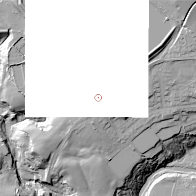 Shaded relief map of the ground around SK131NE, computed from Environment Agency LiDAR. and falls 56 m across the surrounding 800 m.