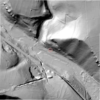 Shaded relief map of the ground around SK178SZ, computed from Environment Agency LiDAR. The ground here sits at about 167 m above sea level and falls 127 m across the surrounding 800 m. Surface water reaching this point runs off ground lying to the north-east, 81.7 m higher.