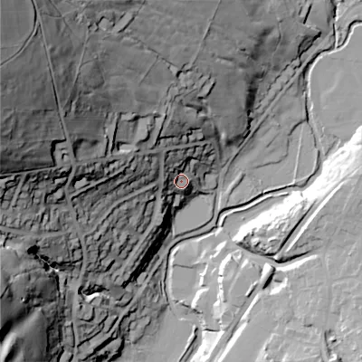 Shaded relief map of the ground around SK224ES, computed from Environment Agency LiDAR. The ground here sits at about 158 m above sea level and falls 96 m across the surrounding 800 m. Surface water reaching this point runs off ground lying to the north-north-west, 14.9 m higher.