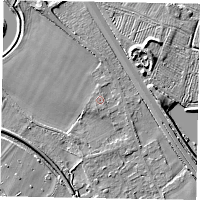 Shaded relief map of the ground around SL39EE, computed from Environment Agency LiDAR. The ground here sits at about 20 m above sea level and falls 8 m across the surrounding 800 m. Surface water reaching this point runs off ground lying to the south-south-west, 0.7 m higher.