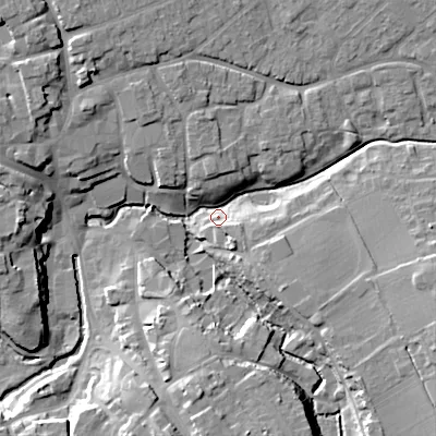 Shaded relief map of the ground around SN118DD, computed from Environment Agency LiDAR. The ground here sits at about 70 m above sea level and falls 17 m across the surrounding 800 m. Surface water reaching this point runs off ground lying to the east-south-east, 11.6 m higher.