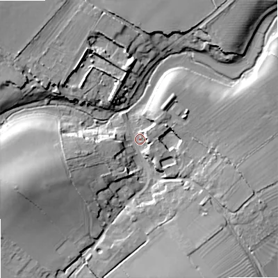 Shaded relief map of the ground around SN160HD, computed from Environment Agency LiDAR. The ground here sits at about 71 m above sea level and falls 17 m across the surrounding 800 m. Surface water reaching this point runs off ground lying to the west-south-west, 14.7 m higher.