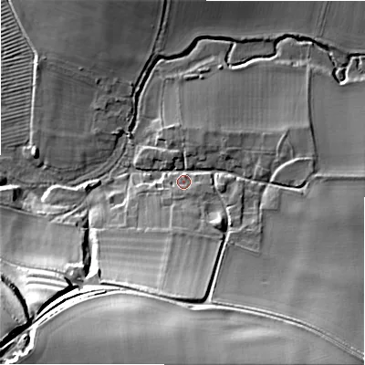 Shaded relief map of the ground around SN96EU, computed from Environment Agency LiDAR. The ground here sits at about 99 m above sea level and falls 51 m across the surrounding 800 m. Surface water reaching this point runs off ground lying to the south, 39.9 m higher.