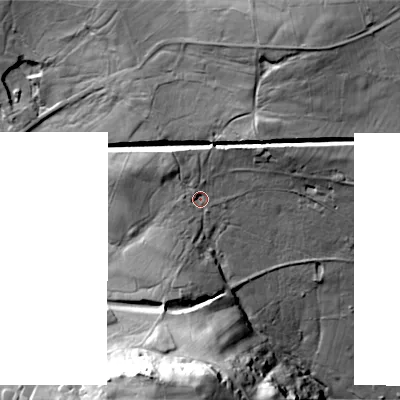 Shaded relief map of the ground around ST102HX, computed from Environment Agency LiDAR. The ground here sits at about 272 m above sea level and falls 69 m across the surrounding 800 m. Surface water reaching this point runs off ground lying to the north-east, 38.7 m higher.