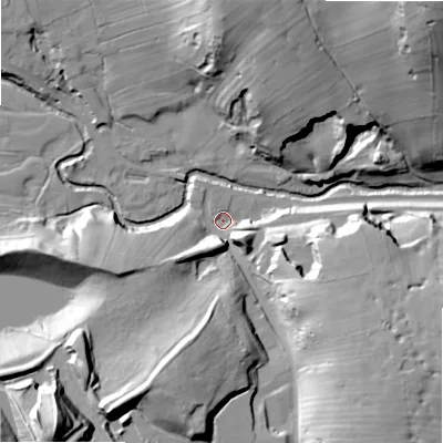 Shaded relief map of the ground around ST103HJ, computed from Environment Agency LiDAR. The ground here sits at about 212 m above sea level and falls 62 m across the surrounding 800 m. Surface water reaching this point runs off ground lying to the south-south-west, 30.8 m higher.