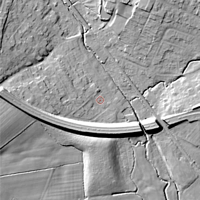 Shaded relief map of the ground around ST119RW, computed from Environment Agency LiDAR. The ground here sits at about 167 m above sea level and falls 17 m across the surrounding 800 m. Surface water reaching this point runs off ground lying to the west, 12.6 m higher.
