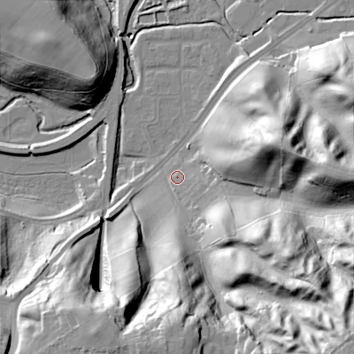 Shaded relief map of the ground around ST137FL, computed from Environment Agency LiDAR. The ground here sits at about 144 m above sea level and falls 62 m across the surrounding 800 m. Surface water reaching this point runs off ground lying to the south-east, 55.3 m higher.